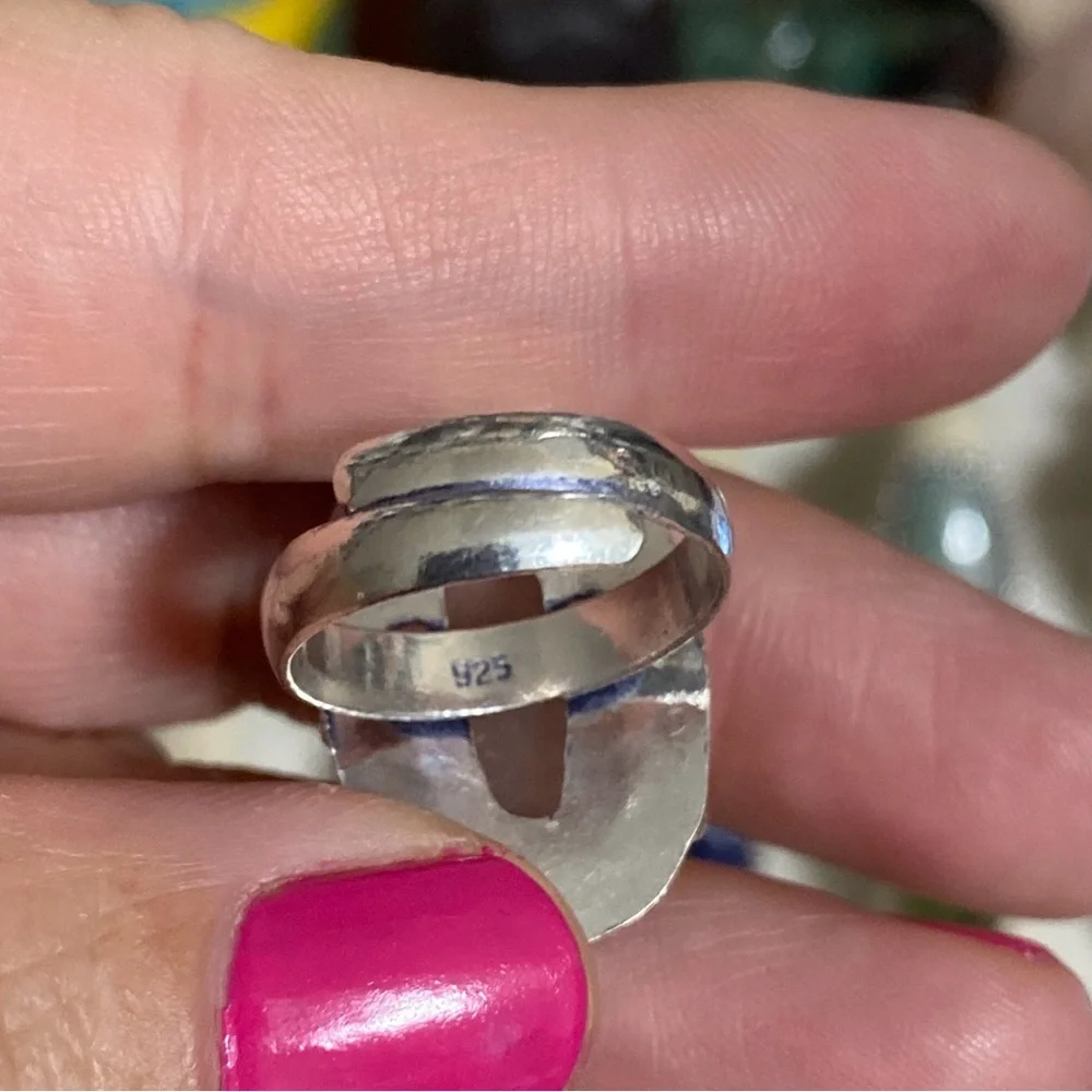 Natural Opal Gemstone Adjustable Ring - Picture 4 of 4
